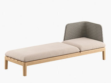 CALYPSO LOUNGE - Recliner synthetic fabric and teak sun lounger by Royal Botania - view 2